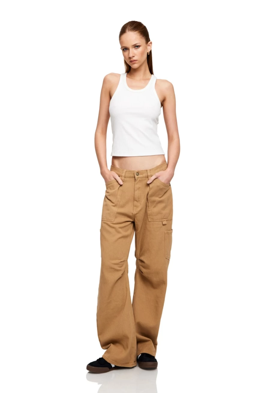 Lioness Women's Miami Vice Pant in Stone - Stylish High-Waisted Trousers