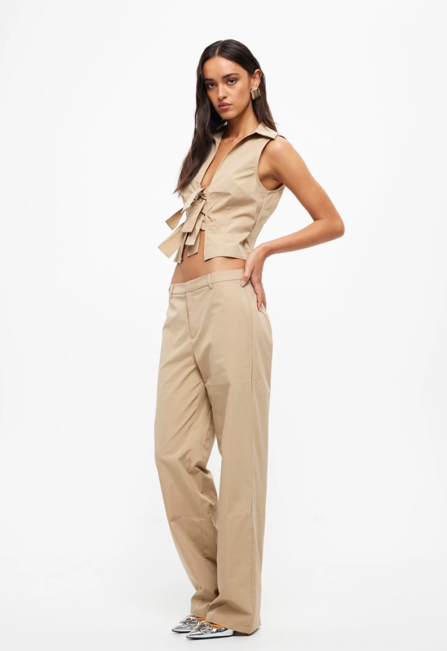 Lioness Women's Taupe Allure Tie Top Blouse