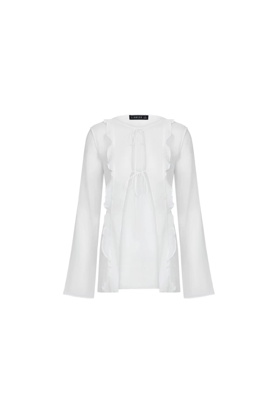 Lioness Women's Porcelain Barely There Tie Top - Lightweight & Comfortable Blouse