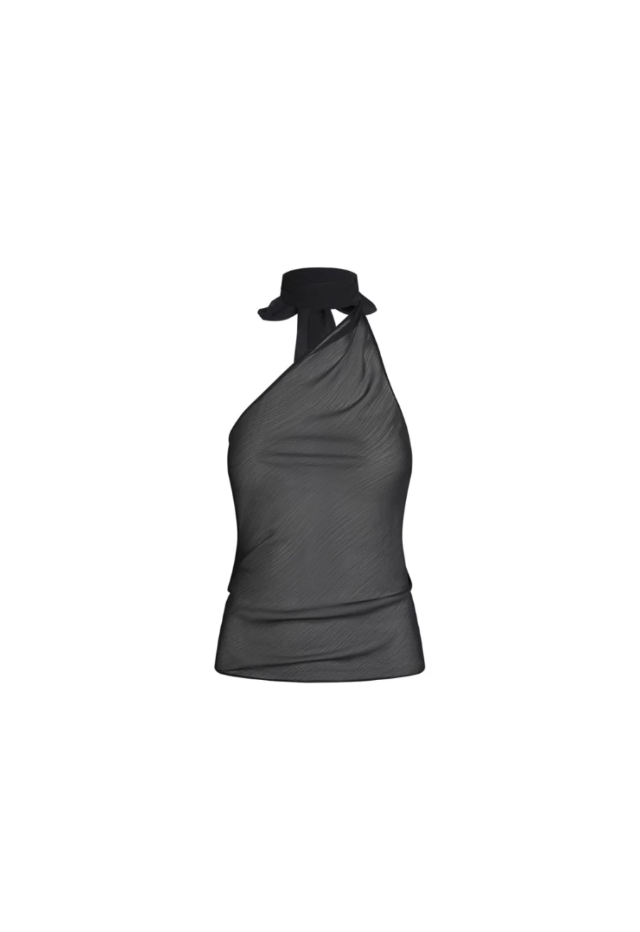 Lioness Women's Lux Tie Top in Onyx - Elegant Sleeveless Blouse for Women