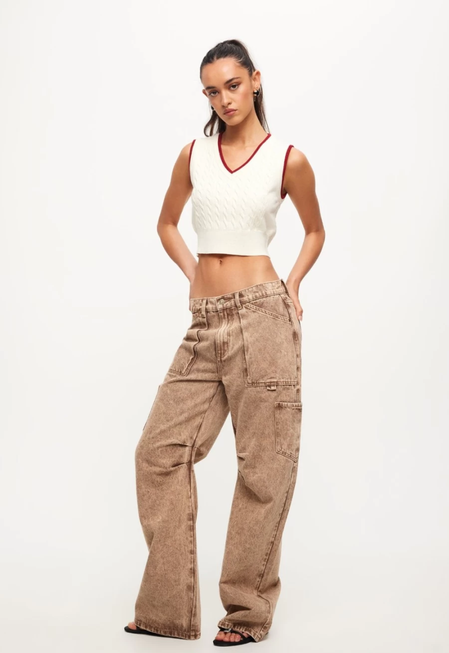 Lioness Women's Cream Cobain Vest - Stylish Casual Knitwear for Everyday Wear