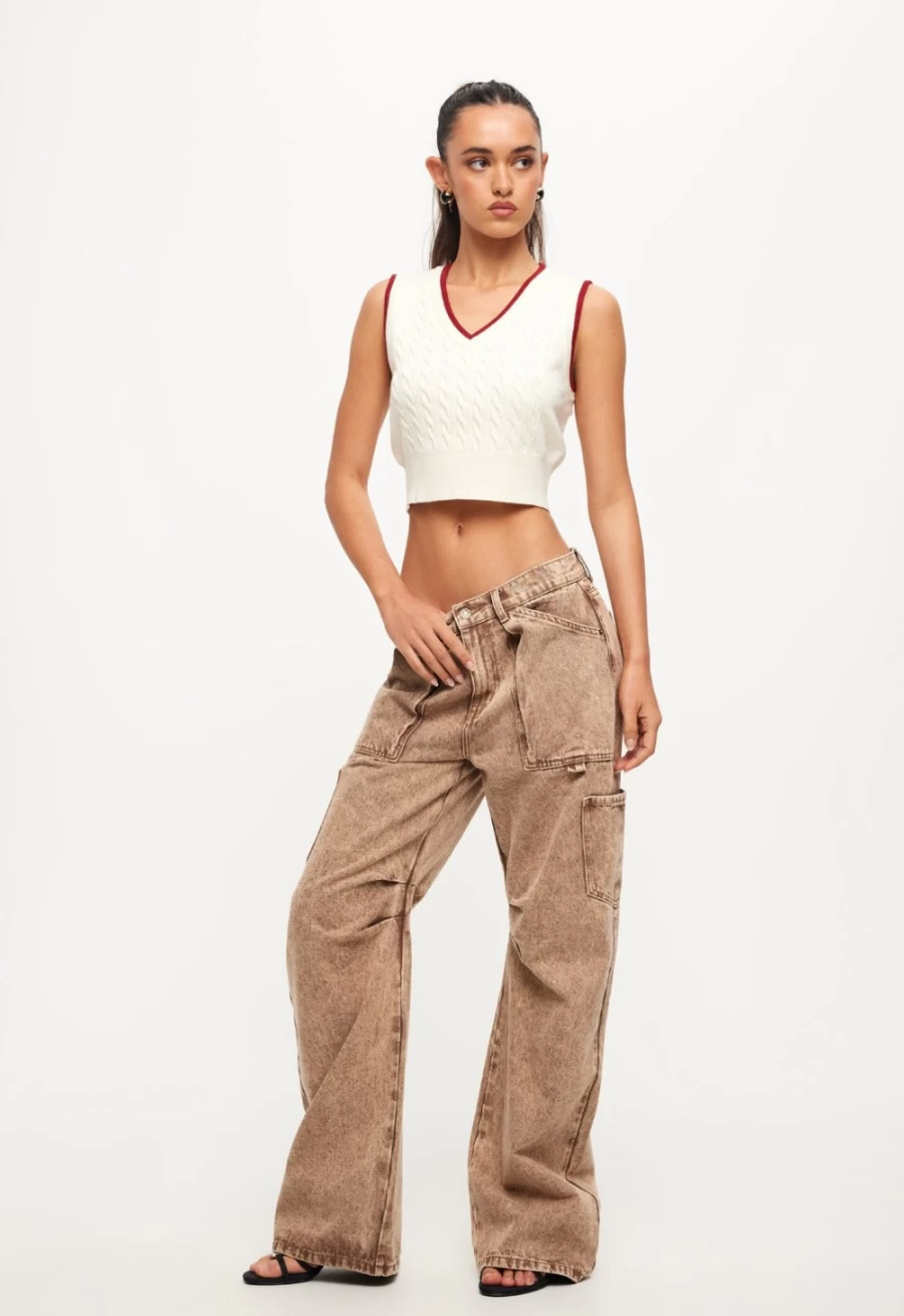 Lioness Women's Cream Cobain Vest - Stylish Casual Knitwear for Everyday Wear