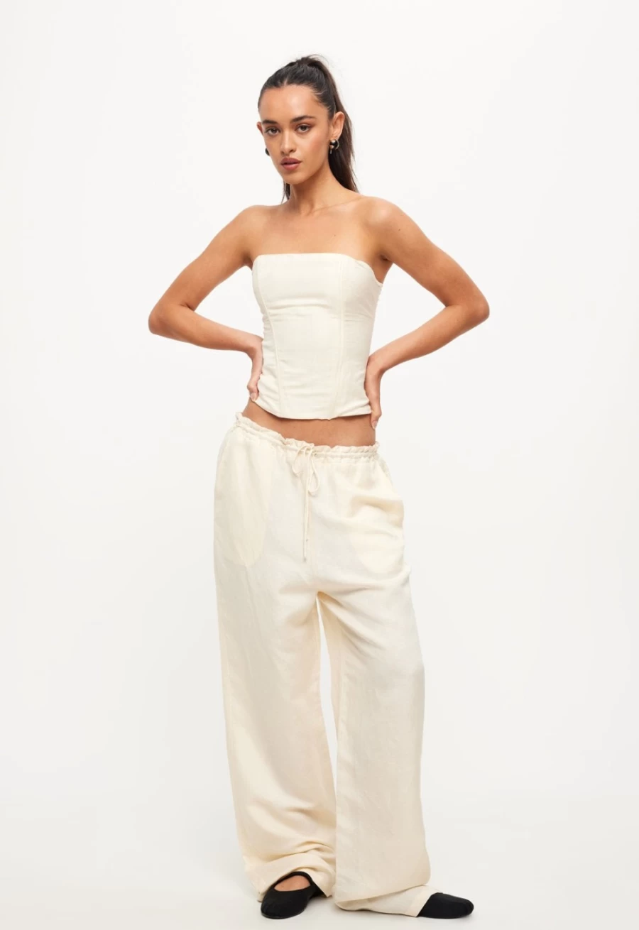 Lioness Women's Off White Catalonia Tube Top - Stretchy Soft Comfort Fit Summer Fashion