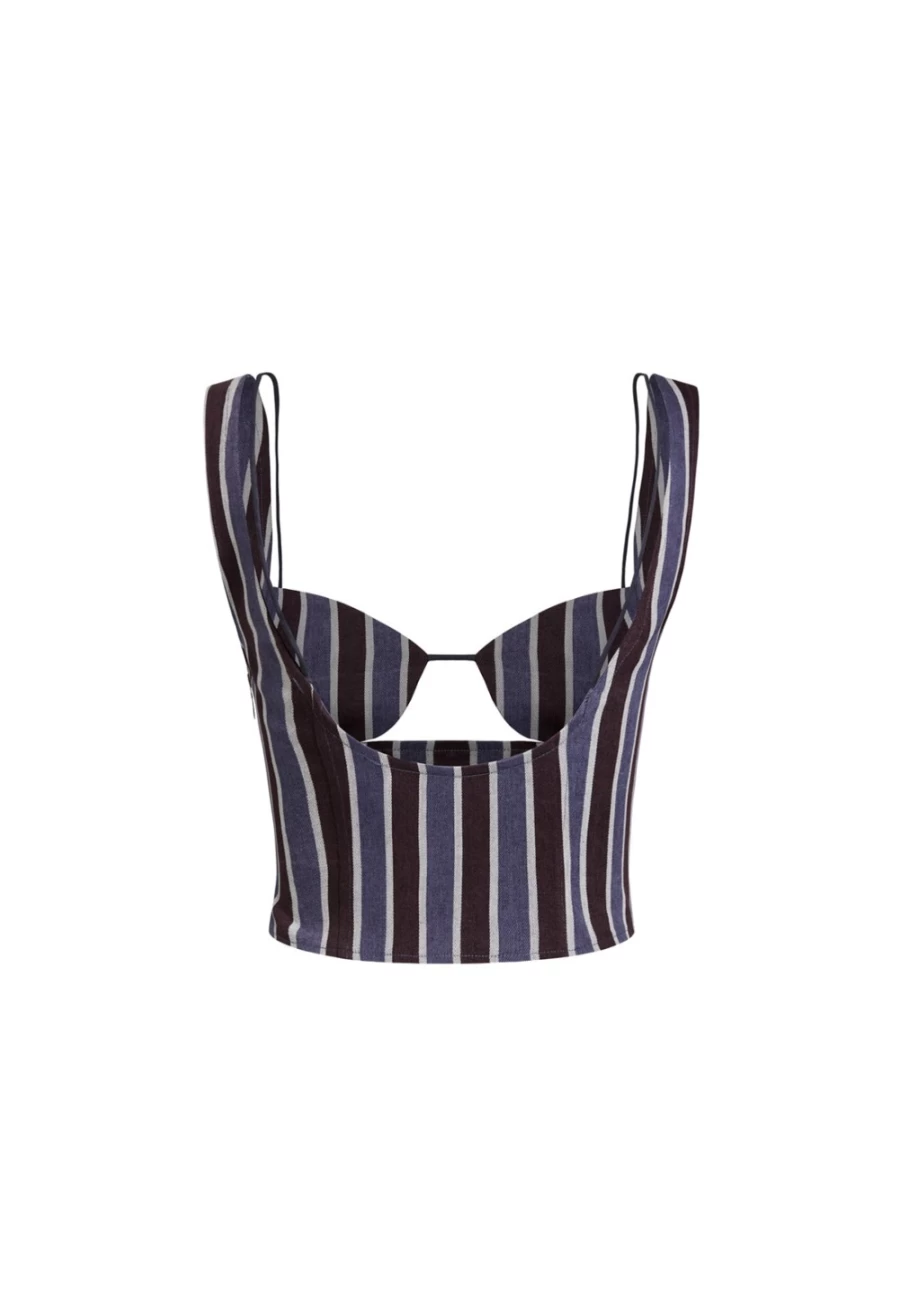 Lioness Women's Odette Top in Navy Stripe - Stylish & Comfortable Blouse