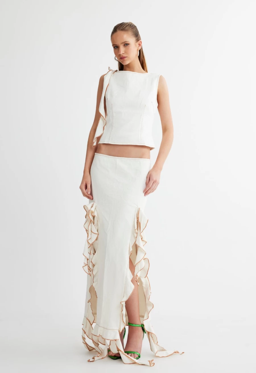 Lioness Women's Pearl Rendezvous Skirt - Elegant A-Line Midi Skirt for Women