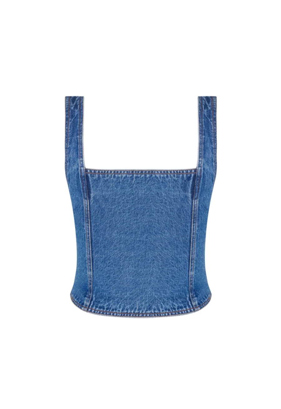 Lioness Women's Blue Denim After Hours Corset - Stylish Waist Trainer for Evening Wear