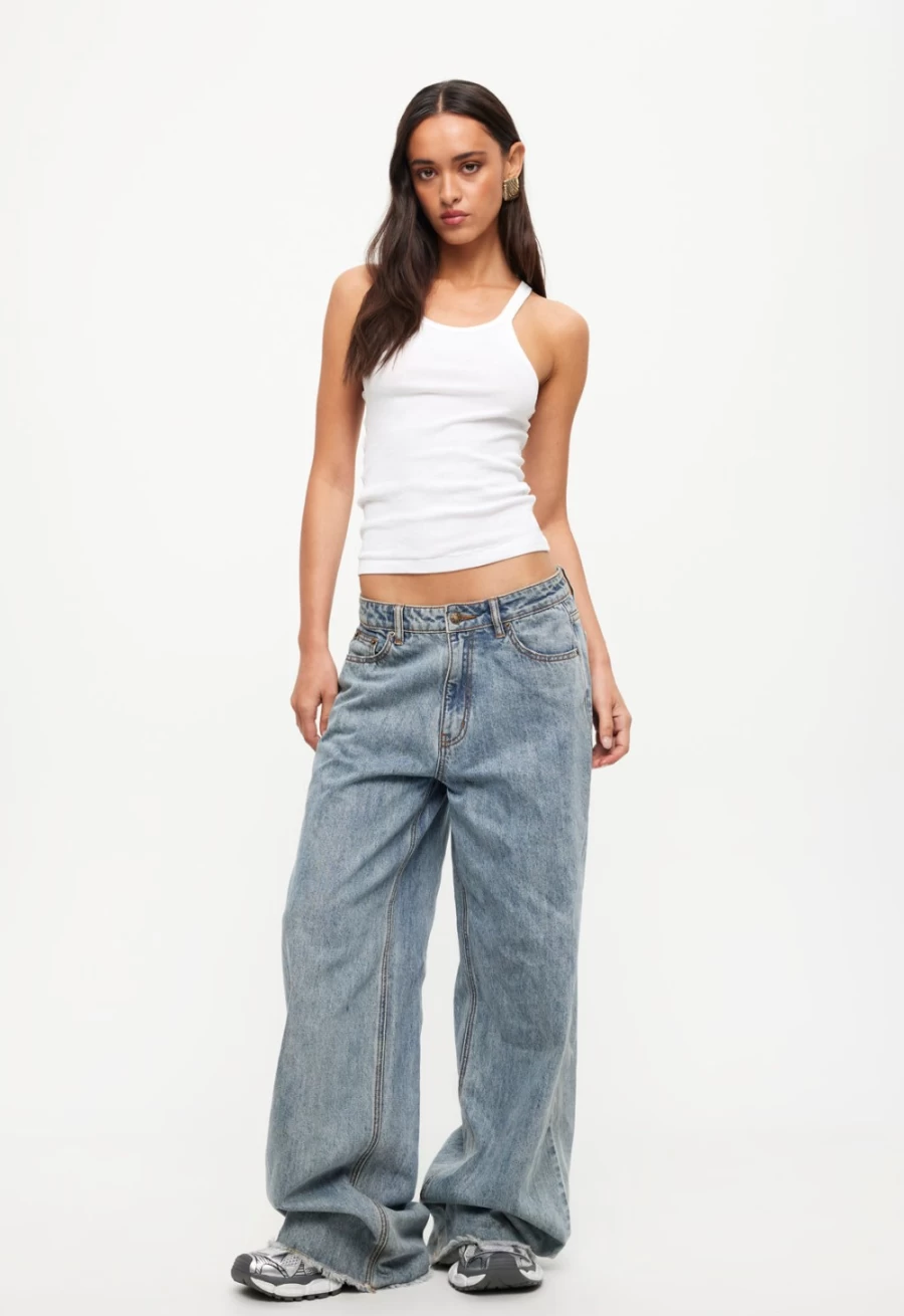 Lioness Women's Eivissa Faded Denim Baggy Jeans