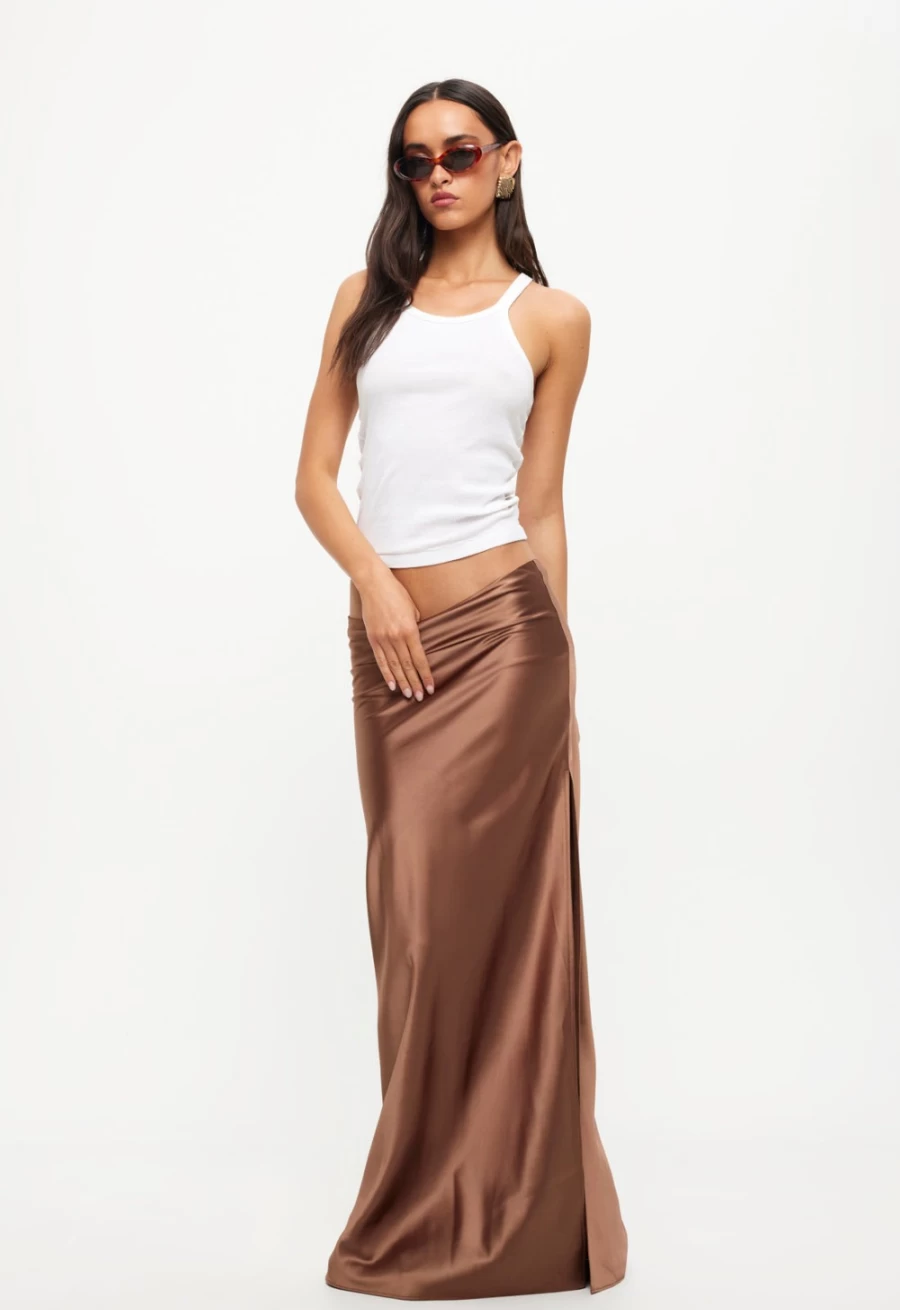 Lioness Women's Russet Devon Maxi Skirt - Elegant Boho Long Skirt for Women