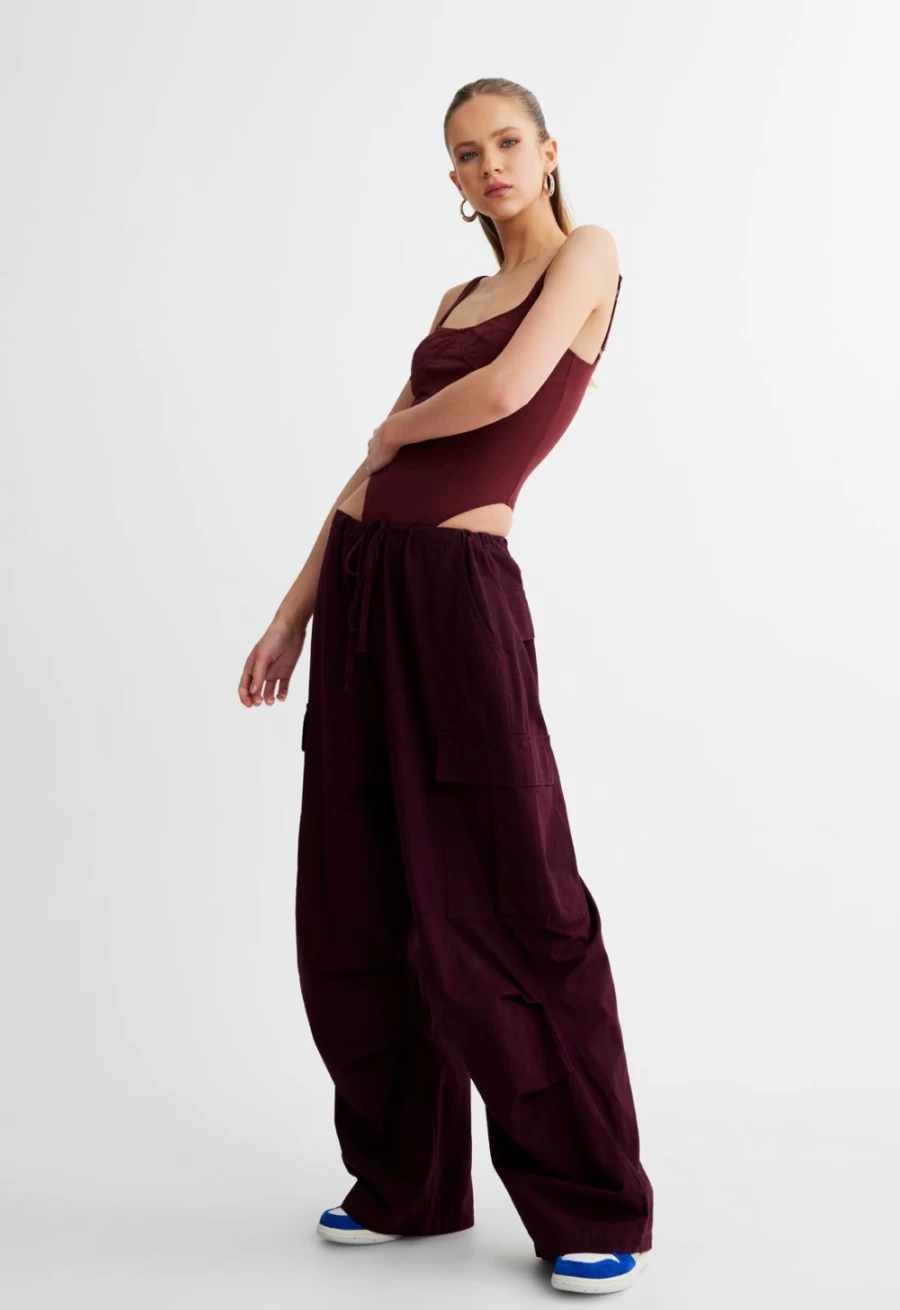 "Lioness Women's Je Taime Burgundy Bodysuit - Elegant Lingerie Piece"
