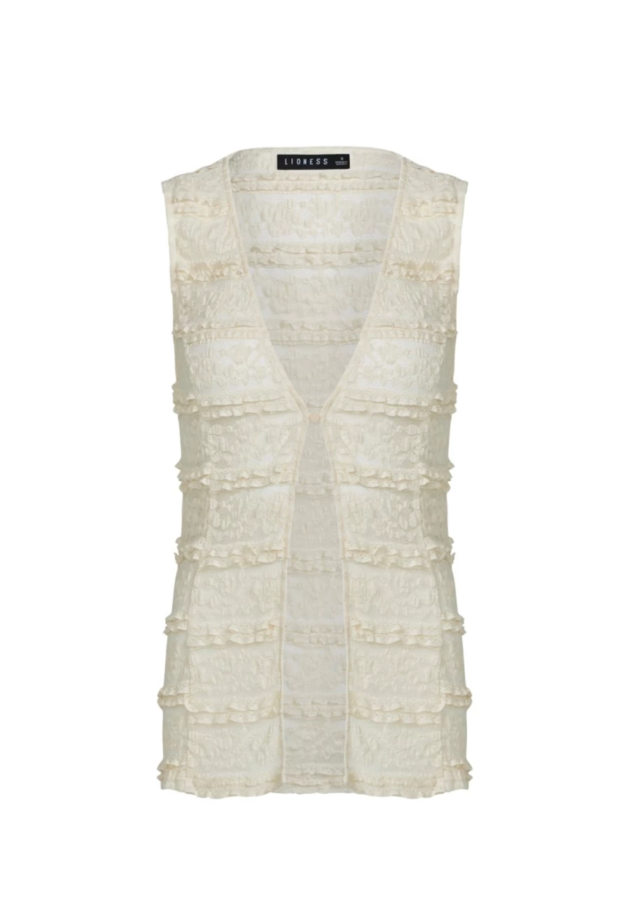 Lioness Women's Cream Olsen Vest - Premium Soft Knit Winter Waistcoat