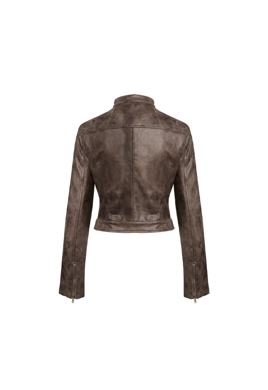 Lioness Women's Chocolate Bella Moto Leather Jacket
