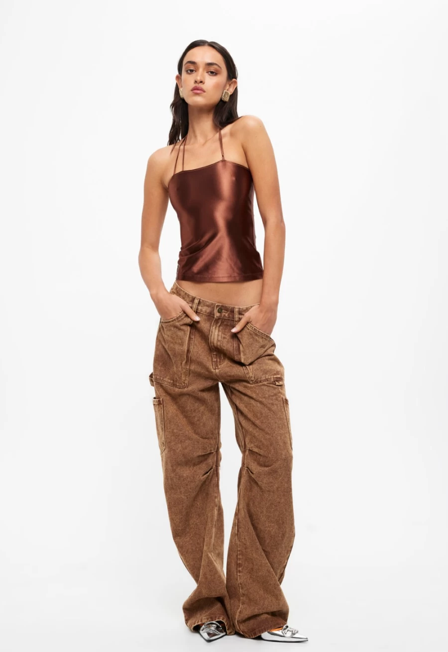 Lioness Women's Minimalist Tank Top in Chocolate - Sleek Casual Wear