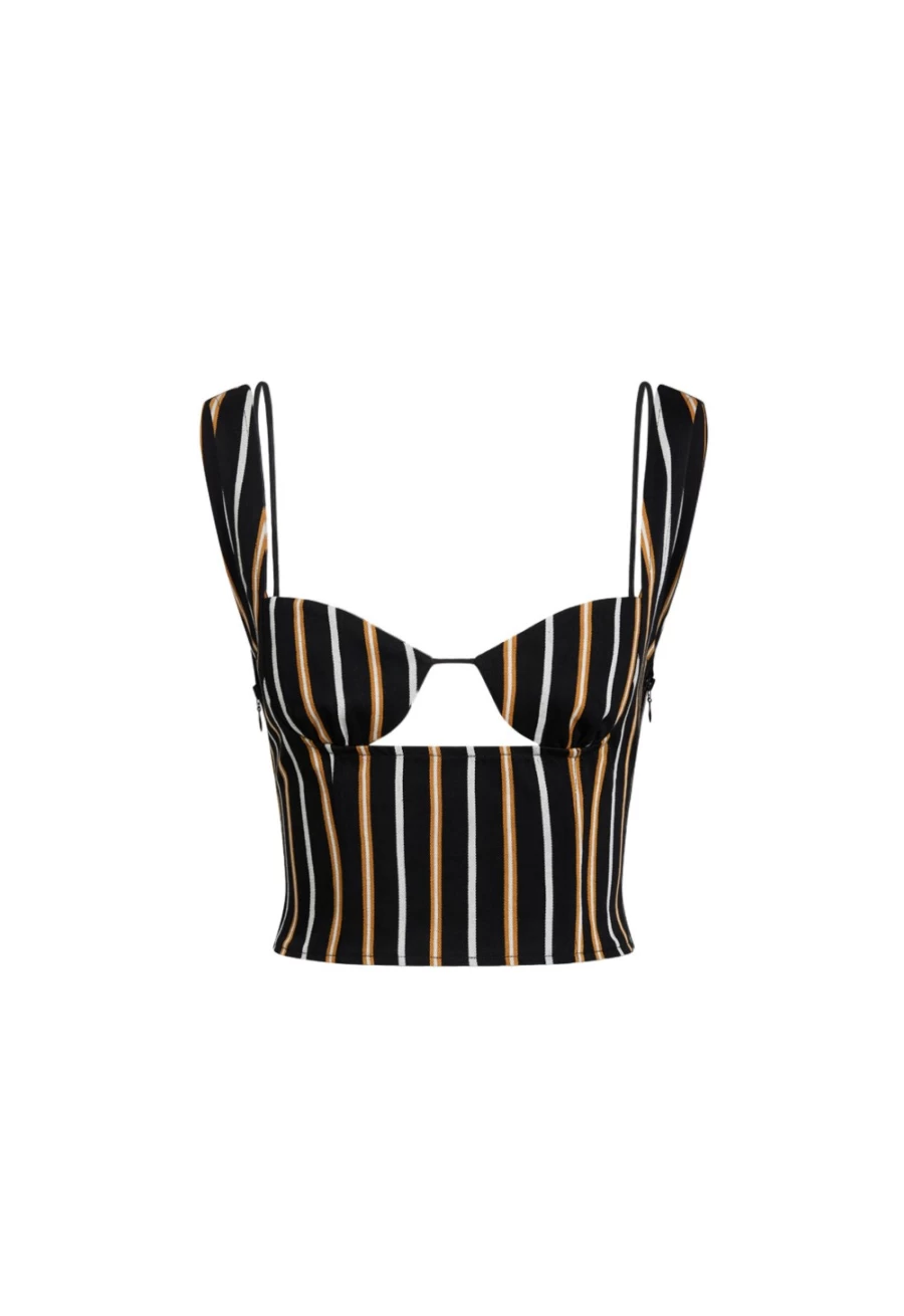 Lioness Women's Odette Top in Onyx Stripe - Stylish & Comfortable Blouse