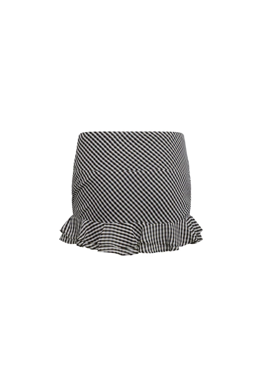 Lioness Women's Coquette Mini Skirt in Checkered Pattern