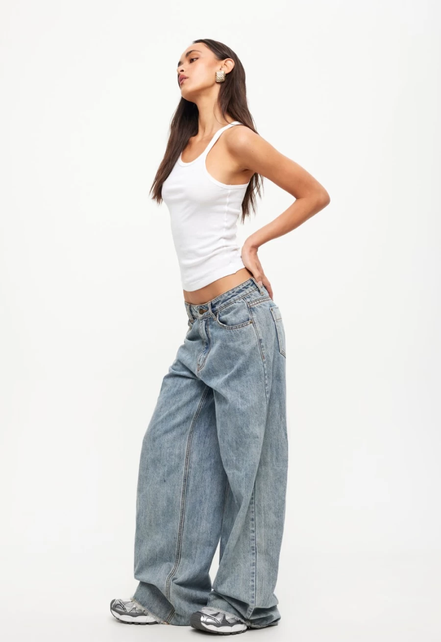 Lioness Women's Eivissa Faded Denim Baggy Jeans