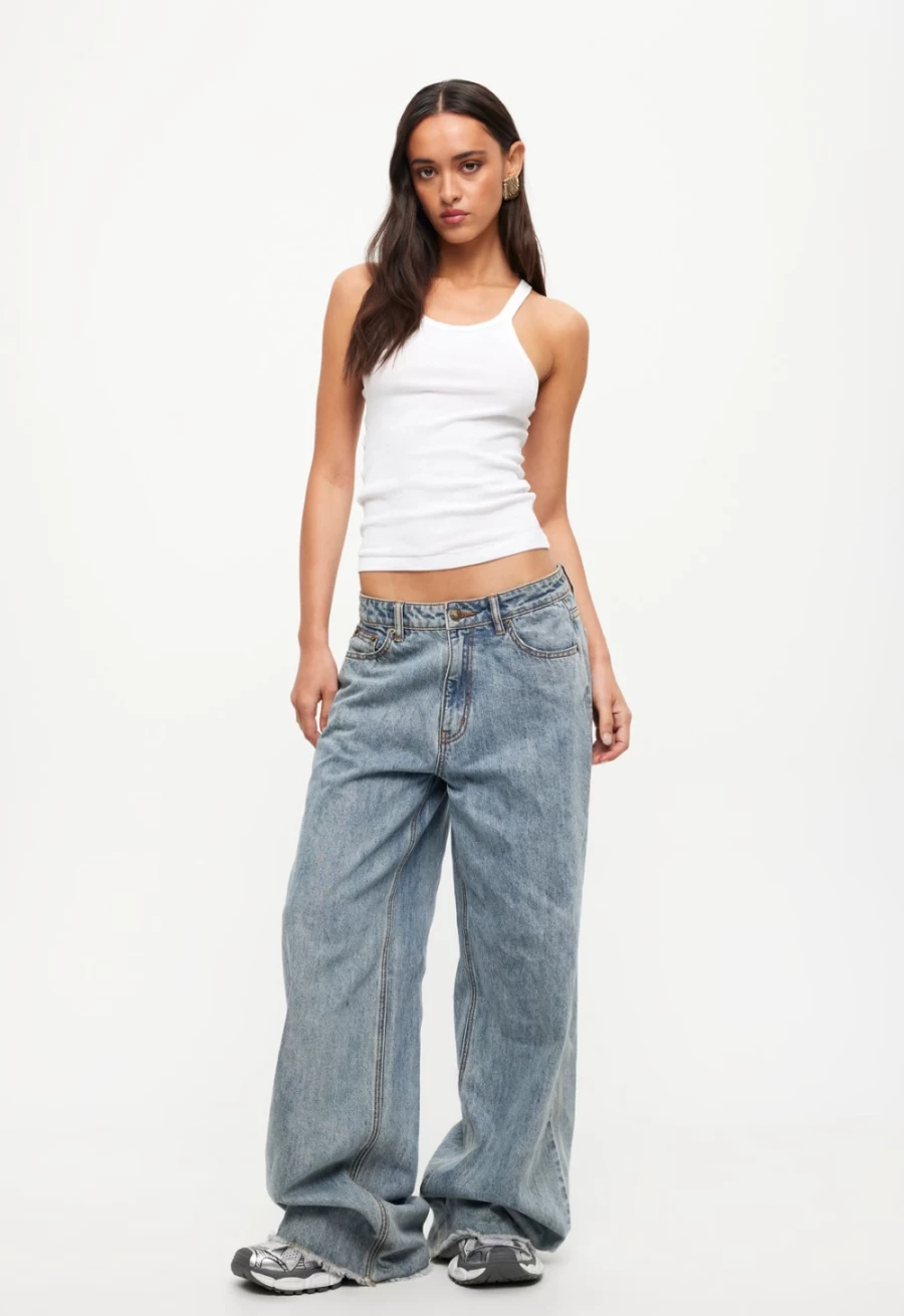 Lioness Women's Eivissa Faded Denim Baggy Jeans