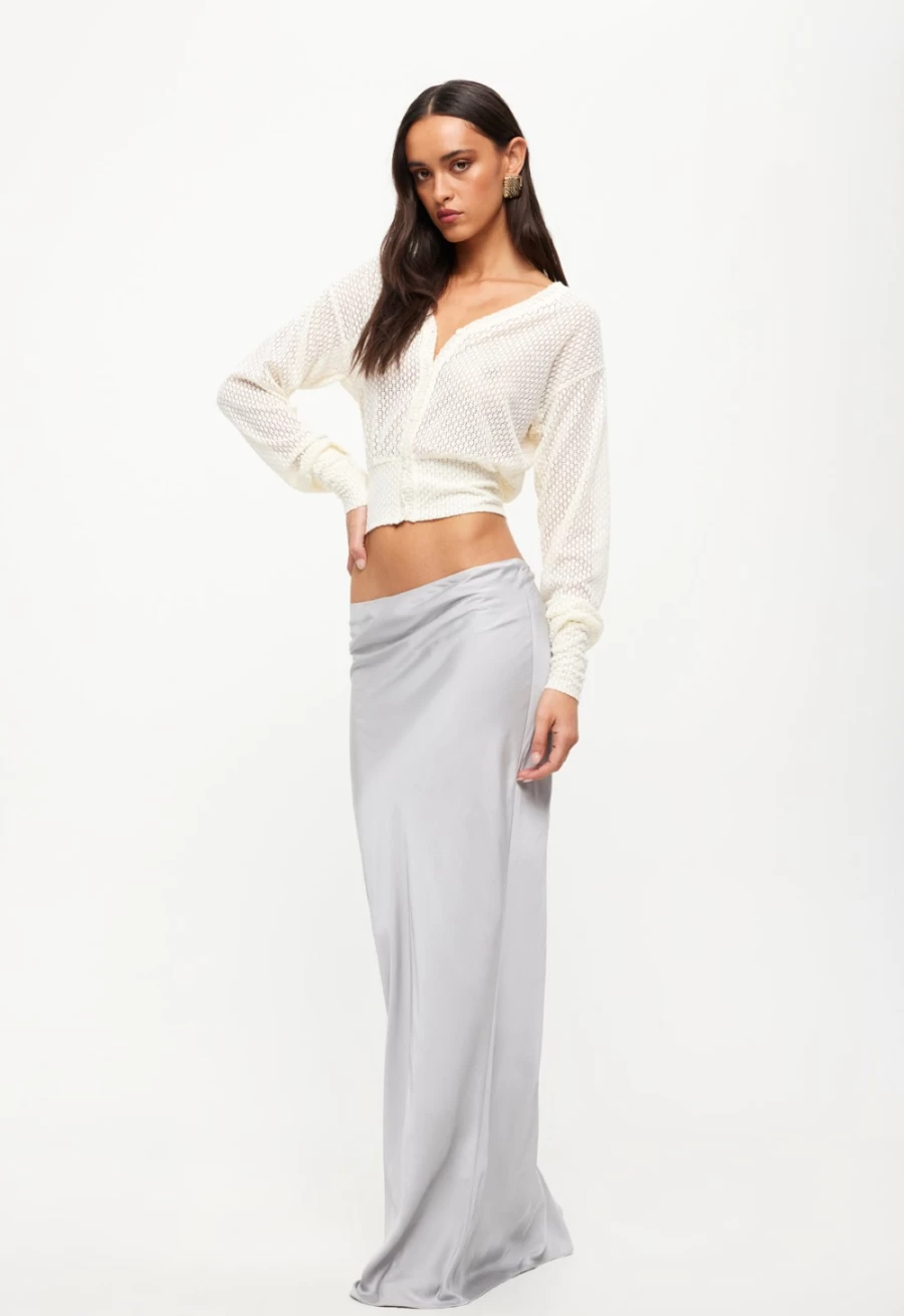 Lioness Women's Devon Maxi Skirt in Sonic Silver - Stylish & Comfortable Long Skirt