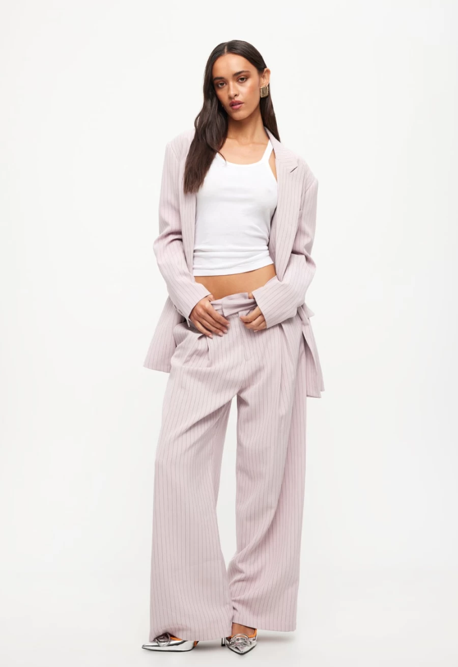 Lioness Women's Pink Pinstripe NYC Blazer - Stylish Tailored Jacket for Women