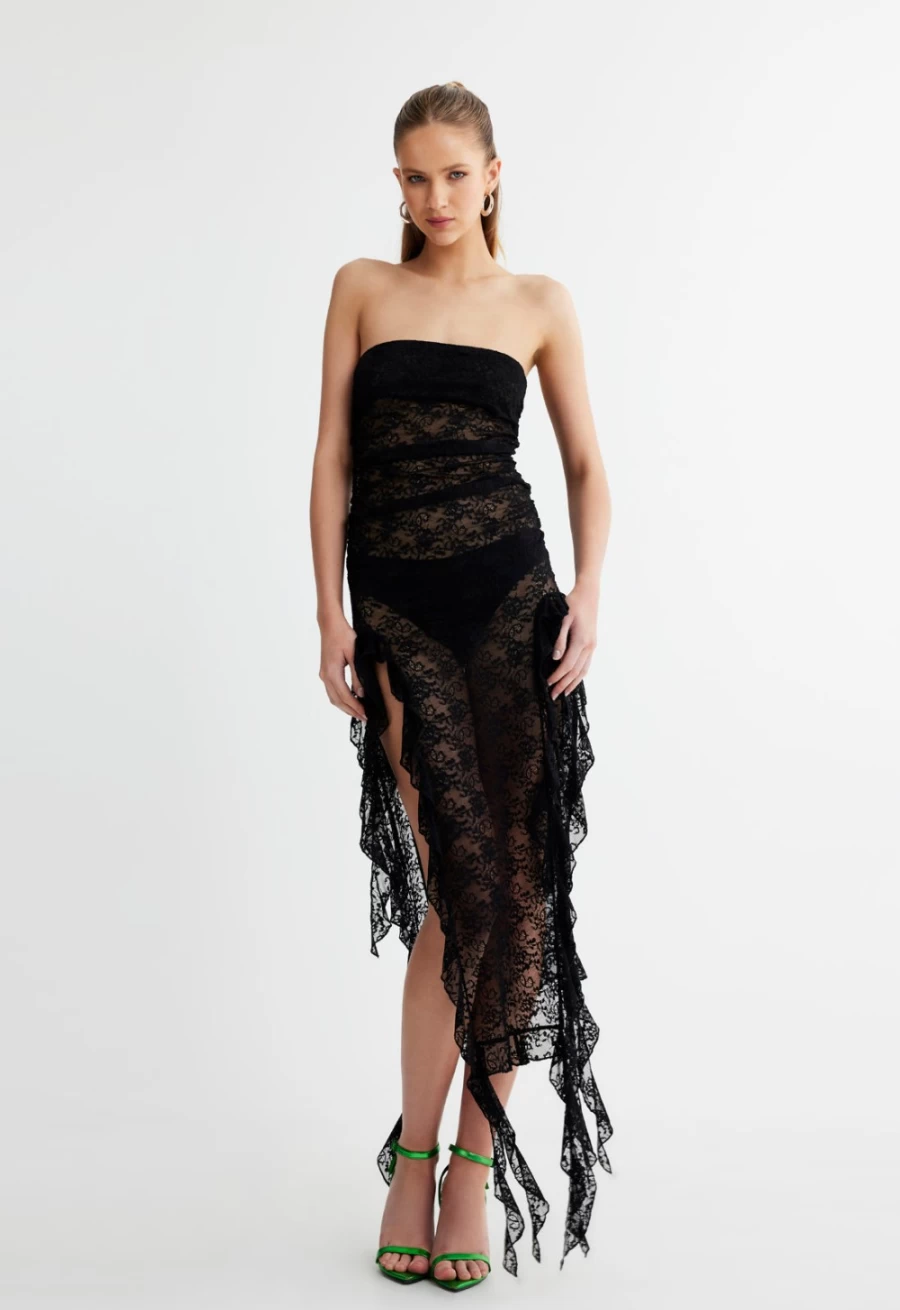 Lioness Women's Onyx Rendezvous Dress - Elegant Evening Gown for Special Occasions
