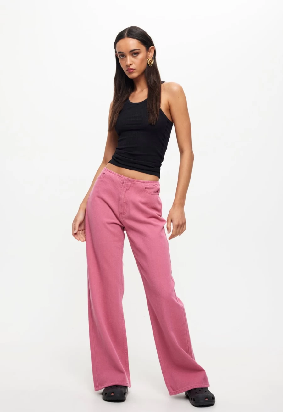 Lioness Women's Hot Pink Practical Magic Jeans - Stylish & Comfortable Denim