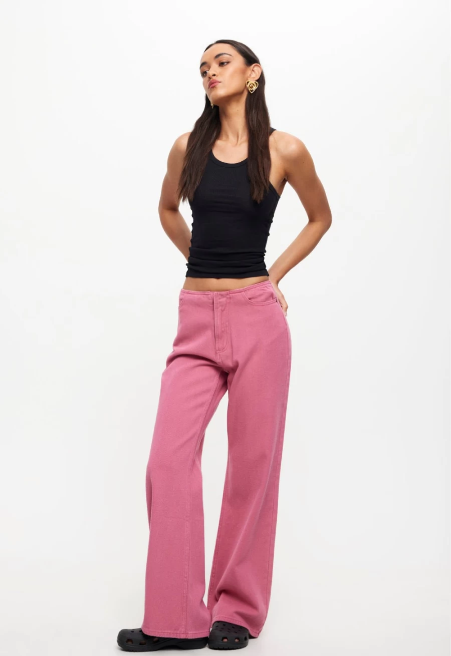 Lioness Women's Hot Pink Practical Magic Jeans - Stylish & Comfortable Denim