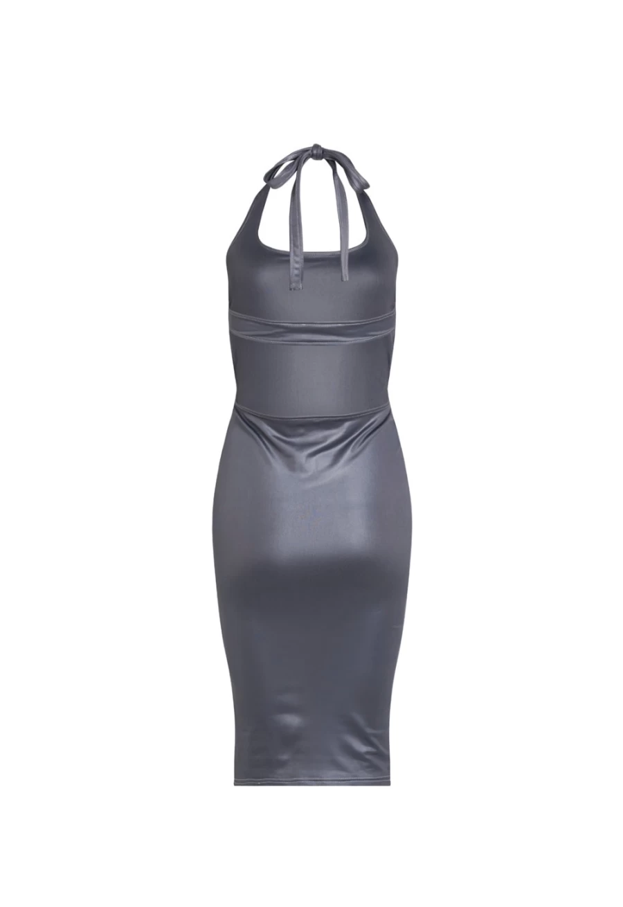Lioness Women's Gwyneth Midi Dress in Slate - Elegant A-Line Style