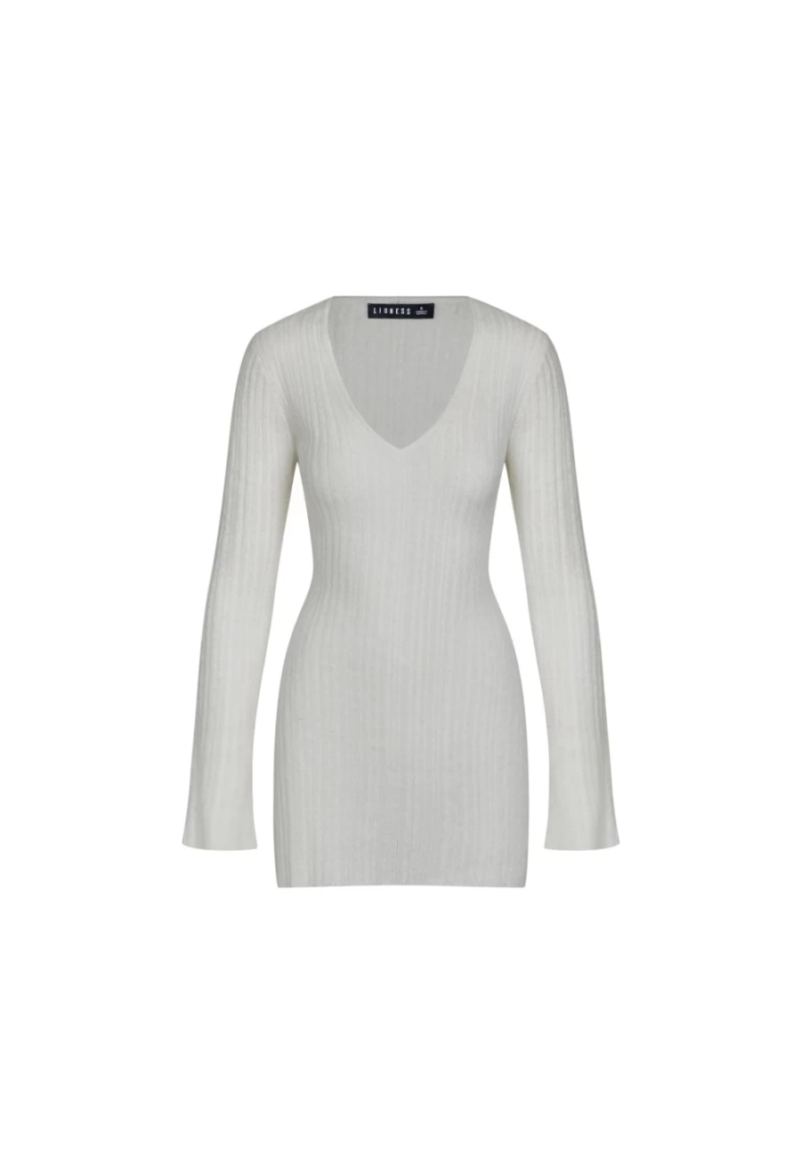 Lioness Women's Porcelain Coyote Knit Dress - Elegant Casual Wear