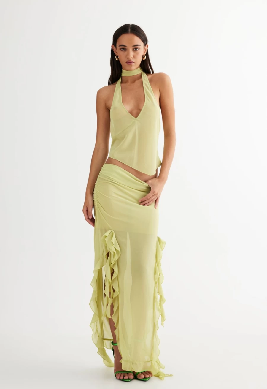 Lioness Women's Lime Rendezvous Halter Top - Stylish Summer Fashion