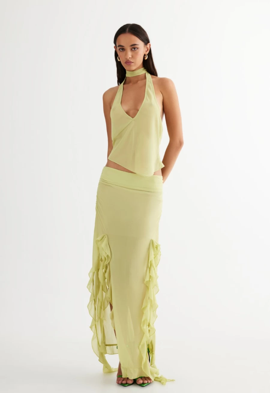 Lioness Women's Lime Rendezvous Halter Top - Stylish Summer Fashion