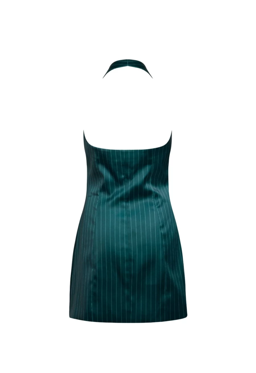 Lioness Women's Sevigny Mini Dress in Green Pinstripe