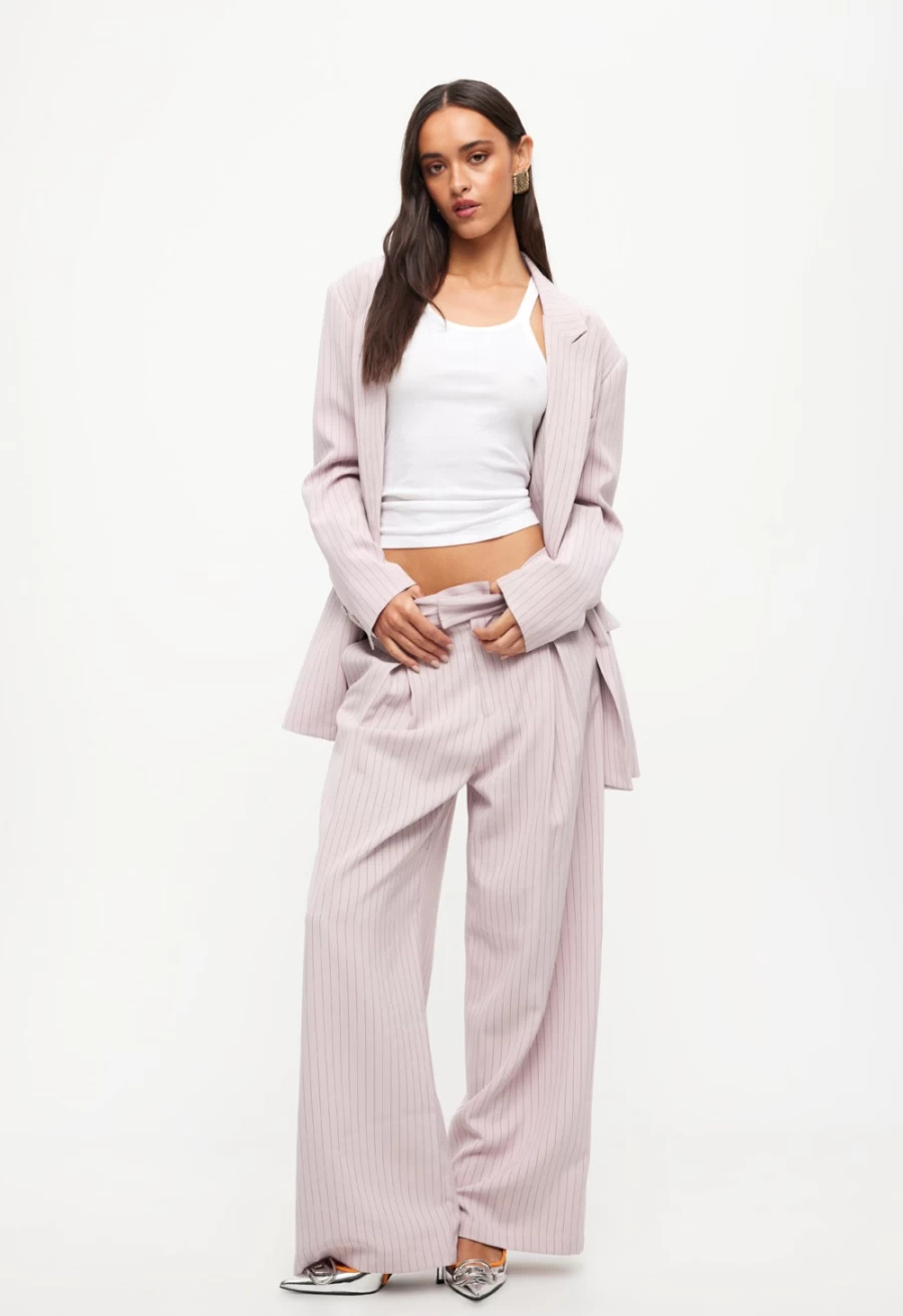 Lioness Women's Pink Pinstripe NYC Blazer - Stylish Tailored Jacket for Women