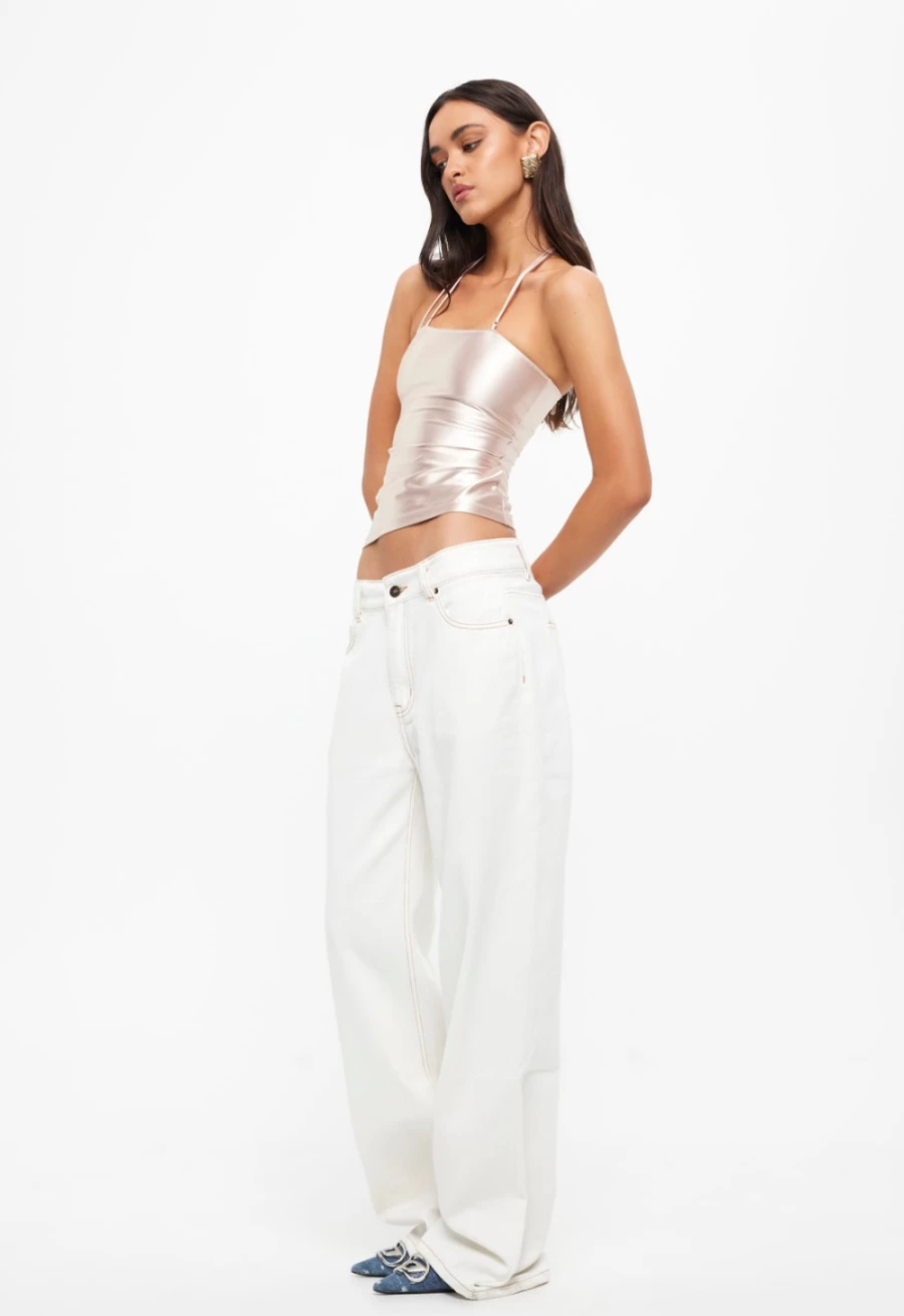 Lioness Women's Champagne Minimalist Tank Top - Sleek & Elegant Design